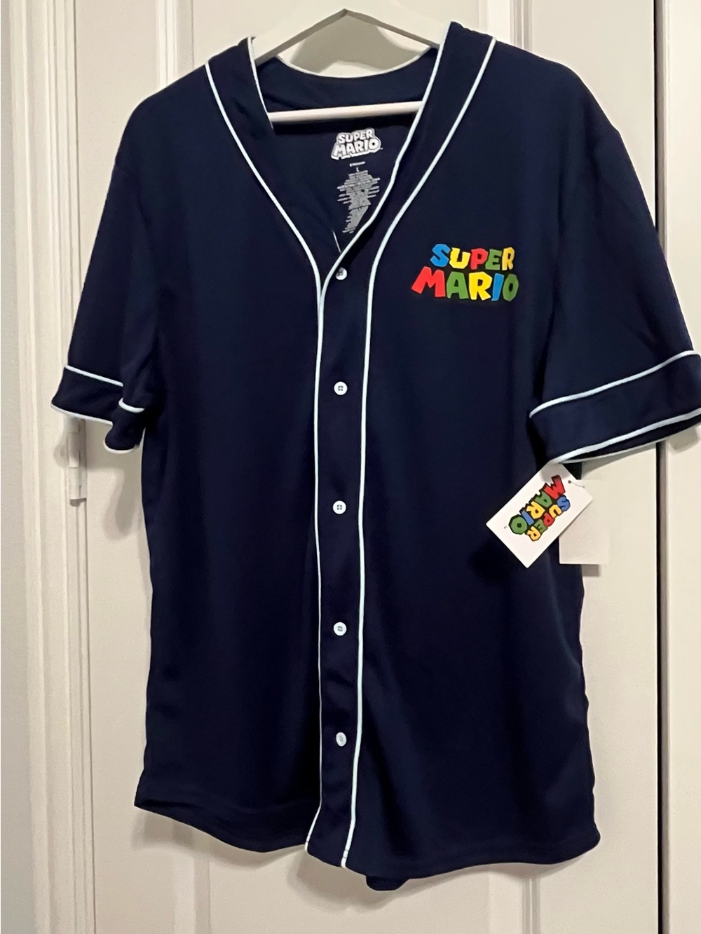 Nintendo Super Mario Navy Jersey with White Trim
